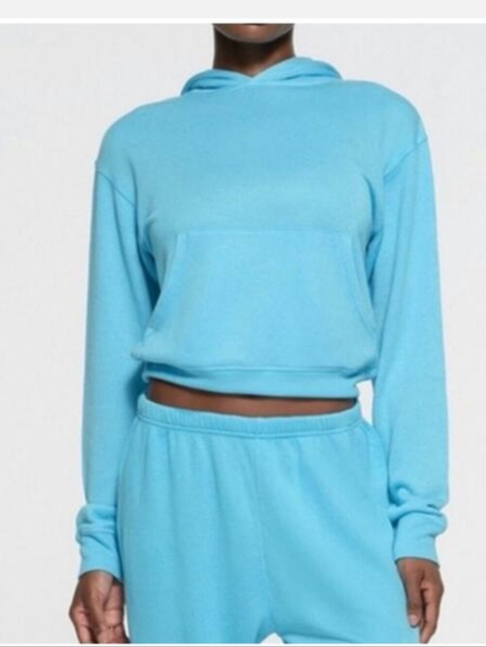 SKIMS Light French Terry Hoodie Size M Color Cyan Blue NWT TP-PLO-5539W Pullover